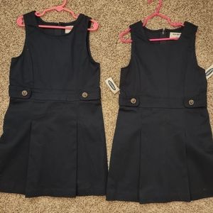 2 Girls Uniform Dresses size 6-7